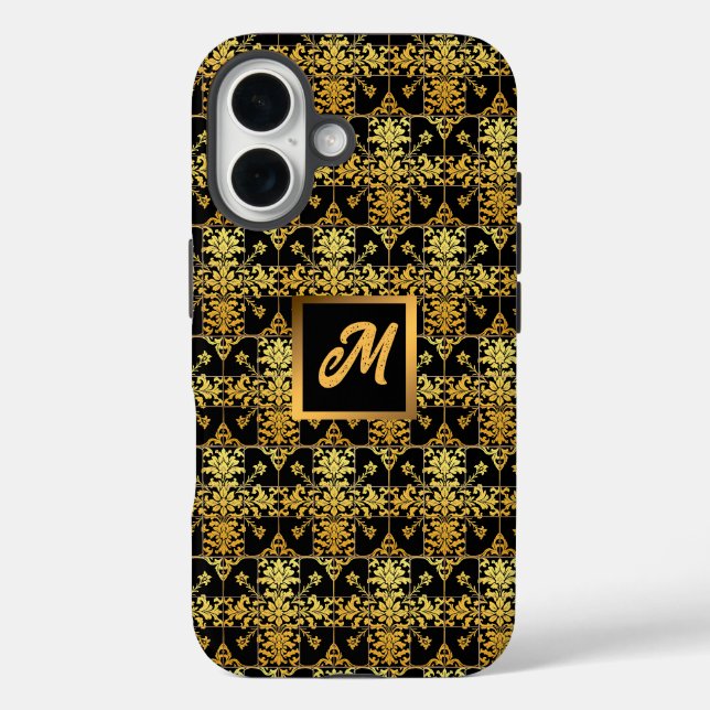 Elegante Floral Luxury Trendy Collection iPhone 16 Hülle (Rückseite)