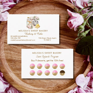 Elegante Floral Mixer Stand Bakery Loyalty Card Treuekarte