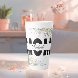 Elegante Floral MOM personalisierte Latte-Tasse Milchtasse