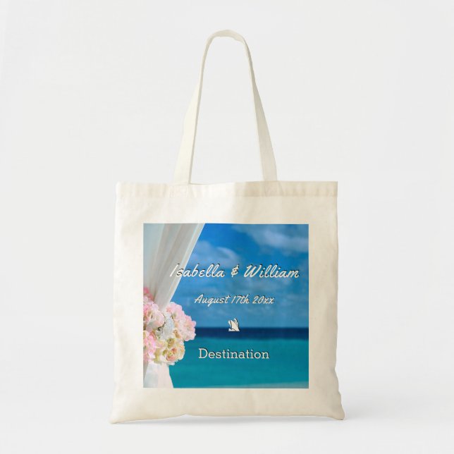Elegante Floral Ocean Beach Summer Gastgeschenk Ho Tragetasche (Vorne)