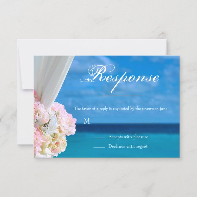 Elegante Floral Ocean Beach Summer UAWG RSVP Karte (Vorderseite)