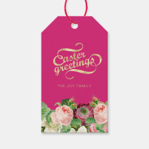 Elegante Floral Oster's Grußmarken Geschenkanhänger
