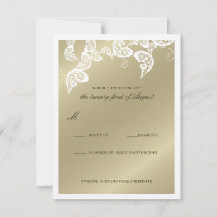 Elegante Floral Peacock White Wedding RSVP Card Karte