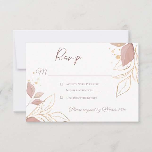 Elegante Floral Response Card RSVP Karte (Vorderseite)