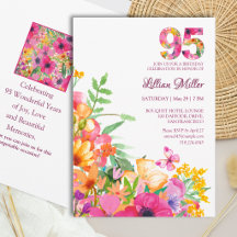 Elegante Floral-Schmetterlings-Party zum 95. Gebur