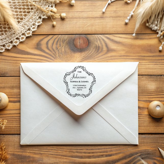 Elegante Floral Simple Wedding Rücksendeadresse Gummistempel (Von Creator hochgeladen)