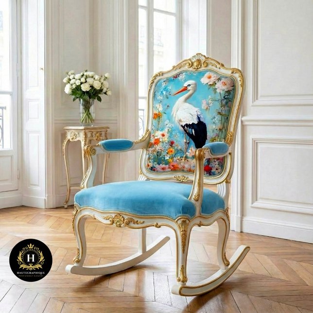 Elegante Floral Stork Decoupage Seidenpapier (Von Creator hochgeladen)