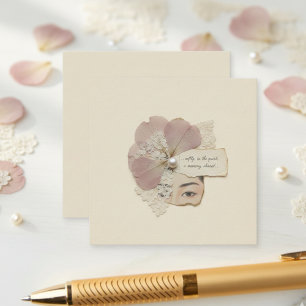 Elegante Floral & Ukiyoe Collage Begleitkarte