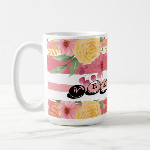 Elegante Floral- und Namens-Junggesellinnenabschie Kaffeetasse