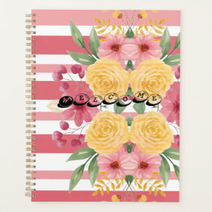 Elegante Floral- und Namens-Junggesellinnenabschie Planer