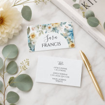 Elegante Floral-Visitenkarte, 3,5" x 2,0"