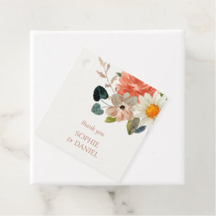 Elegante Floral Watercolor Couple Initials Hochzei Geschenkanhänger