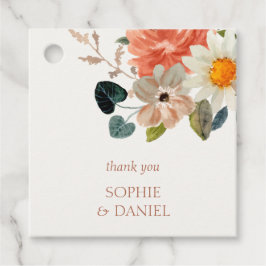 Elegante Floral Watercolor Couple Initials Hochzei Geschenkanhänger
