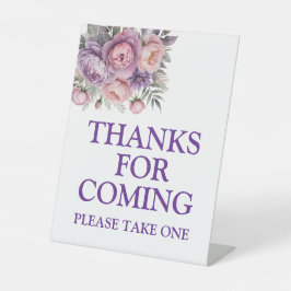 Elegante floral weichen Pastellfarben Vielen Dank Sockelschild