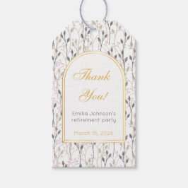 Elegante Floralbogen-Ruhestandsfeier Geschenkanhänger