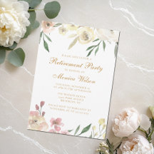 Elegante Florale Abschiedsparty Goldschrift