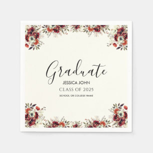 Elegante Florale Abschlussfeier Chic Diplomfeier Serviette