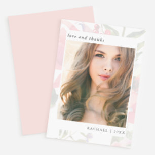 Elegante Florale Abschlussfoto-Dankeschön Dankeskarte