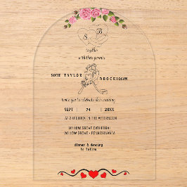 Elegante florale Akronylic Hochzeit mit Mon Acryleinladungen