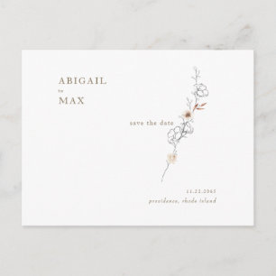 Elegante florale Akzente Hochzeit speichern Sie da Postkarte