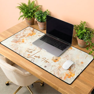 Elegante Florale Aquarell-Farben Glaube Hoffnung L Schreibtischunterlage