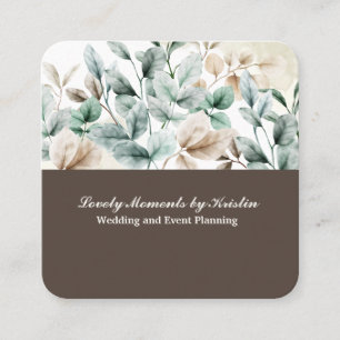 Elegante florale Aquarellkarte Quadratische Visitenkarte