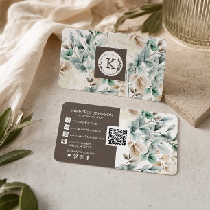 Elegante florale Aquarellkarte Visitenkarte