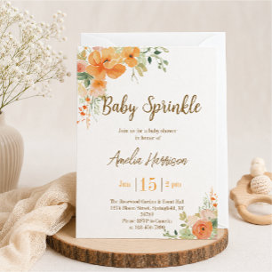 Elegante Florale Babyparty-Einladung Baby Sprinkle Einladung