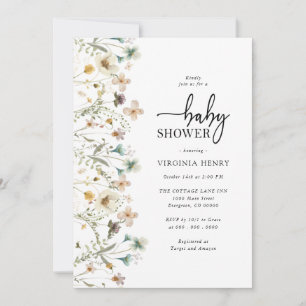 Elegante Florale Babyparty-Einladung Einladung