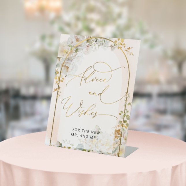 Elegante florale Beratung und Wünsche Schilderung Sockelschild (Von Creator hochgeladen)