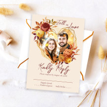 Elegante Florale Boho Verlieb dich Foto Hochzeit