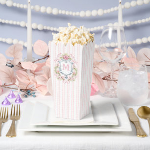 Elegante florale Braut-Wappen PopCorn Geschenkschachtel