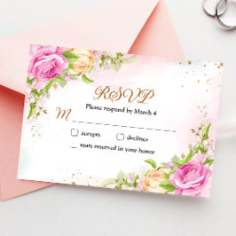 Elegante florale Chic Wedding RSVP Response Card