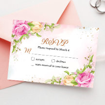 Elegante florale Chic Wedding RSVP Response Card