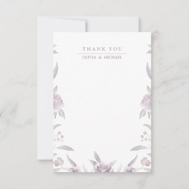 Elégante florale Chinoiserie Mariage merci (Devant)