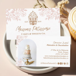 Elegante florale Cupcake-Gebäck-Konditorei Visitenkarte