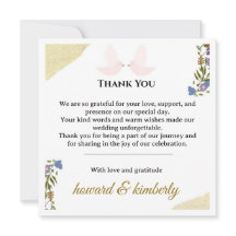 Elegante Florale Dankes-Hochzeitskarte