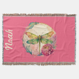 Elegante florale Dragonfly mit Individuelle Name Decke