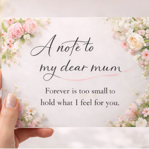 Elegante Florale „Eine Nachricht an meine liebe Mu Karte