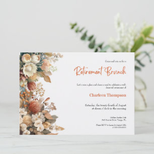 Elegante Florale Einladung zum Renten-Brunch