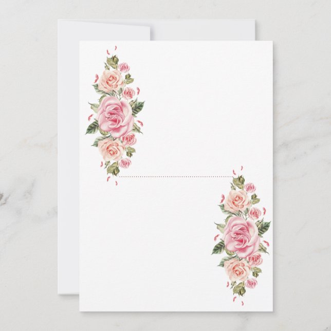 Elegante florale Einladungskarte weich (Rückseite)