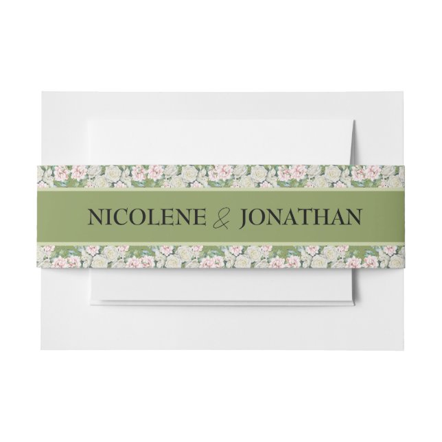 Elegante florale Embrace Wedding Einladungsbanderole (Vorderseite Beispiel)