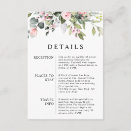 Elegante Florale Eukalyptusblätter QR-Code Hochzei Begleitkarte