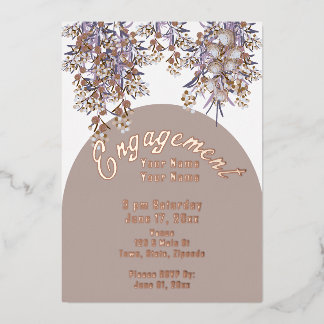 Elegante Florale Folien-Einladung Folieneinladung