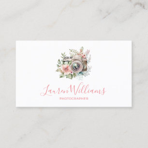 Elegante florale Fotokamera Business Card Visitenkarte