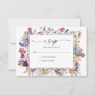 Elegante Florale Frühlingsgarten-RSVP-Karte RSVP Karte
