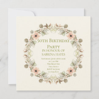 Elegante Florale Gartenparty-Blumenname Karte