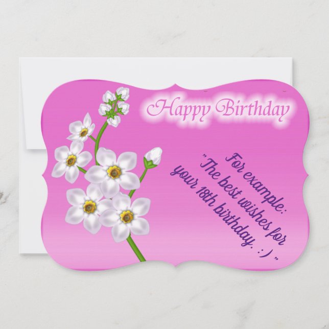 Elegante florale Geburtskarte (Vorderseite)