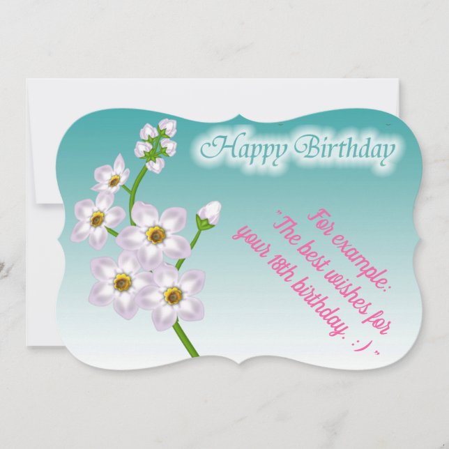 Elegante florale Geburtskarte (Vorderseite)