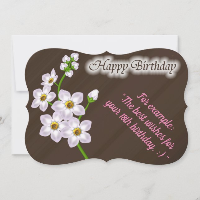 Elegante florale Geburtskarte (Vorderseite)